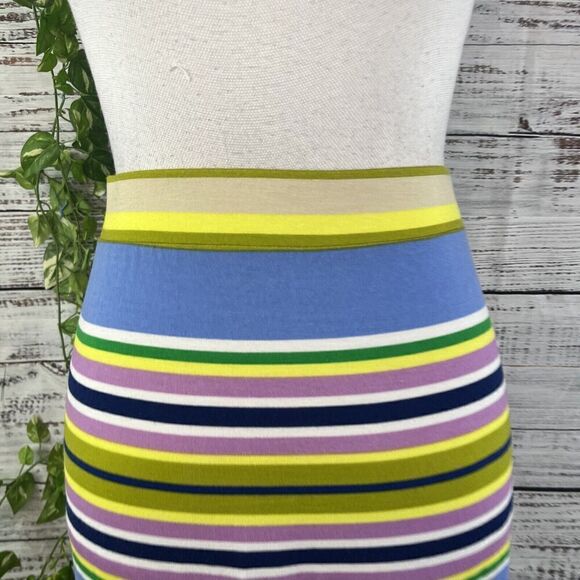 Liz Claiborne Skirt size Large Blue Purple Striped Jersey Straight Pencil Knee - Picture 4 of 12